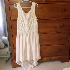 High/low cream dress